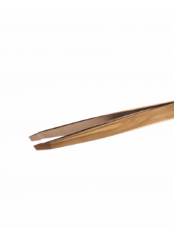 ZOLA PROFESSIONAL EYEBROW TWEEZERS GOLD (BEVELED)